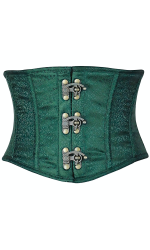 Green Brocade Steel Boned Mini Cincher Corset