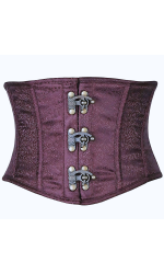 Plum Brocade Steel Boned Mini Cincher Corset