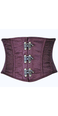 Plum Brocade Steel Boned Mini Cincher Corset