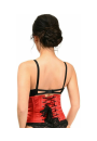 Red Satin Steel Boned Mini Cincher Zip Front Corset