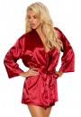 Burgundy Satin Charmeuse Kimono Robe