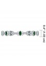 Celtic Trinity Knot Link Bracelet with Emerald Gemstones