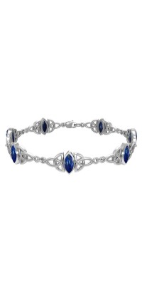 Celtic Trinity Knot Link Bracelet with Azurite Gemstones