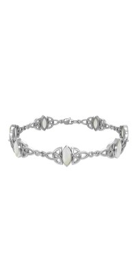 Celtic Trinity Knot Link Bracelet with Mother of Pearl Gemstones