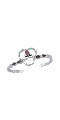 Citta Silver Cuff Bracelet with Garnet Gemstones