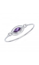 Celtic Knots Amethyst Silver Bangle Bracelet