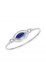 Celtic Knots Lapis Silver Bangle Bracelet