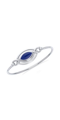 Celtic Knots Lapis Silver Bangle Bracelet