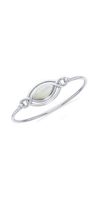 Celtic Knots Mother of Pearl Silver Bangle Bracelet