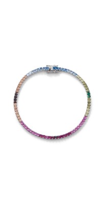 Rainbow Cubic Zirconia Tennis Bracelet