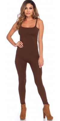 Basic Womens Unitard in Brown