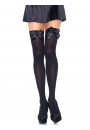 Bow Top Opaque Nylon Thigh Highs