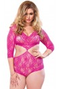 Lace Queen Size Teddy with Full Back Panty