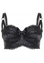 Black Satin Underwire Bullet Bra