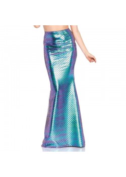 Iridescent Scale Mermaid Maxi Skirt