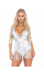 Rocking the Fringe Silver Bodysuit