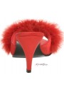 Amour Red Maribou Trimmed Slipper