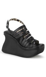 Pace Black Multi-Strap Platform Sandal