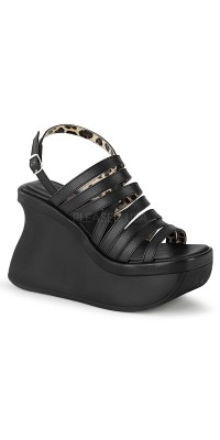 Pace Black Multi-Strap Platform Sandal