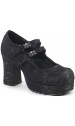 Black Lace Double Strap Gothika Mary Jane