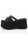 Heart Ring Black Platform Clogs