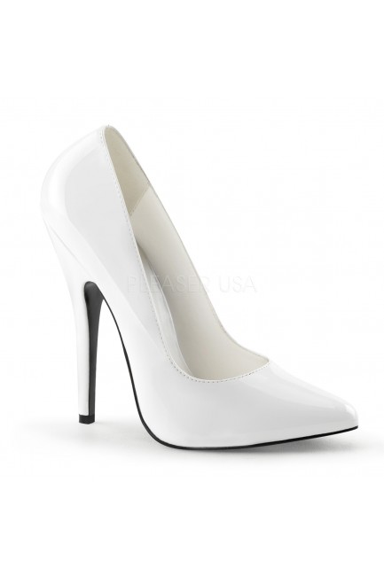 Classic White 6 Inch High Heel Pump Domina 420 White Stiletto Shoe