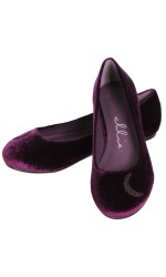 Moon Witch Purple Velvet Flat Shoe