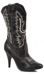 Black Scrolled Cowgirl Boots