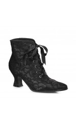 Victorian Black Lace Covered Ankle Boots