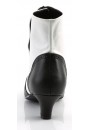 Flora Womens Black and White Spats Victorian Ankle Boots