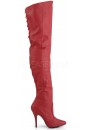 Legend Red Lace up Back Leather Thigh High Boots