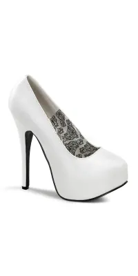 Teeze White High Heel Platform Pump