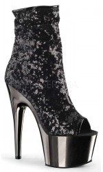 Black Sequin Adore Platform Ankle Boots