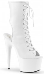 White Faux Leather Adore Platform Ankle Boots