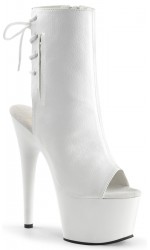 White Peep Toe and Heel Platform Ankle Boots