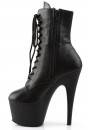 Adore Black Leather Platform Ankle Boots