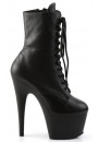 Adore Black Leather Platform Ankle Boots