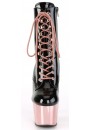 Rose Gold Platform Adore Black Granny Ankle Boots