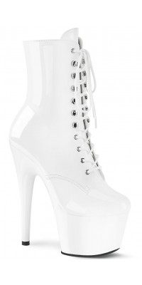 Adore White Patent Platform Granny Ankle Boots