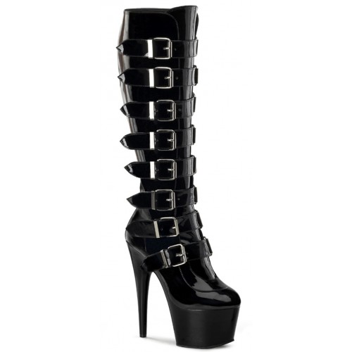 Buckled Adore Knee High Platform Boots | Celebrity Style Gothic Boots