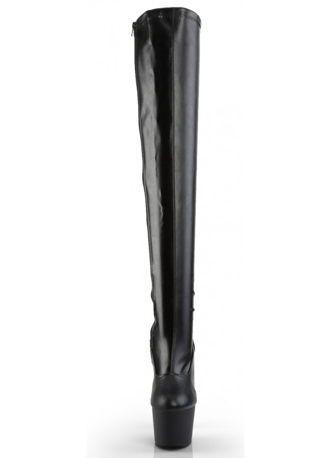 Adore Platform Matte Thigh High Boot 6.5 Inch Heel | Black Thigh High Boots