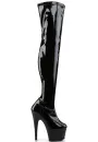 Adore Black Patent Thigh High Platform Boots