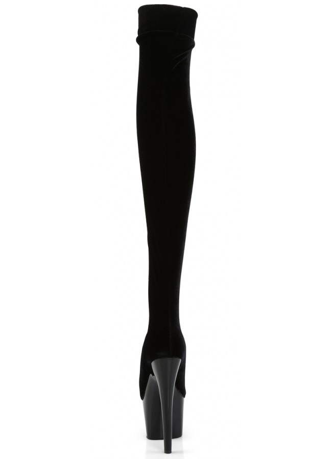 black velvet thigh boots