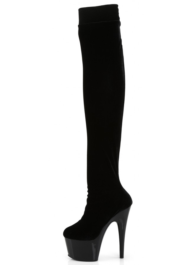 black velvet thigh boots