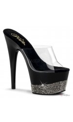 Rhinestone Platform Adore Black Slide