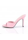 Classique Baby Pink Faux Leather 4 Inch Mule