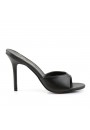 Classique Black Faux Leather 4 Inch Mule