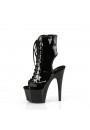 Black Patent Adore Peep Toe Platform Ankle Boots