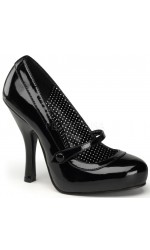 Cutie Pie Black Patent Mary Jane Pin Up Pumps