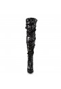 Courtly Black Sequin Thigh High Slouch Boot